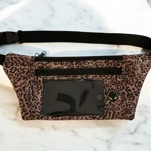 Jessica Simpson Leopard Print Waist Belt Bag with Black Strap